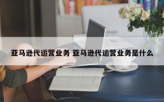 亚马逊代运营业务 亚马逊代运营业务是什么