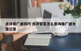 点评推广通技巧 点评管家怎么查询推广通充值记录