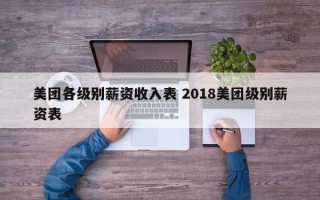 美团各级别薪资收入表 2018美团级别薪资表