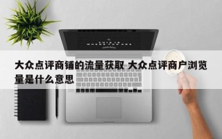 大众点评商铺的流量获取 大众点评商户浏览量是什么意思