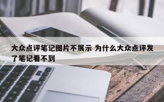 大众点评笔记图片不展示 为什么大众点评发了笔记看不到